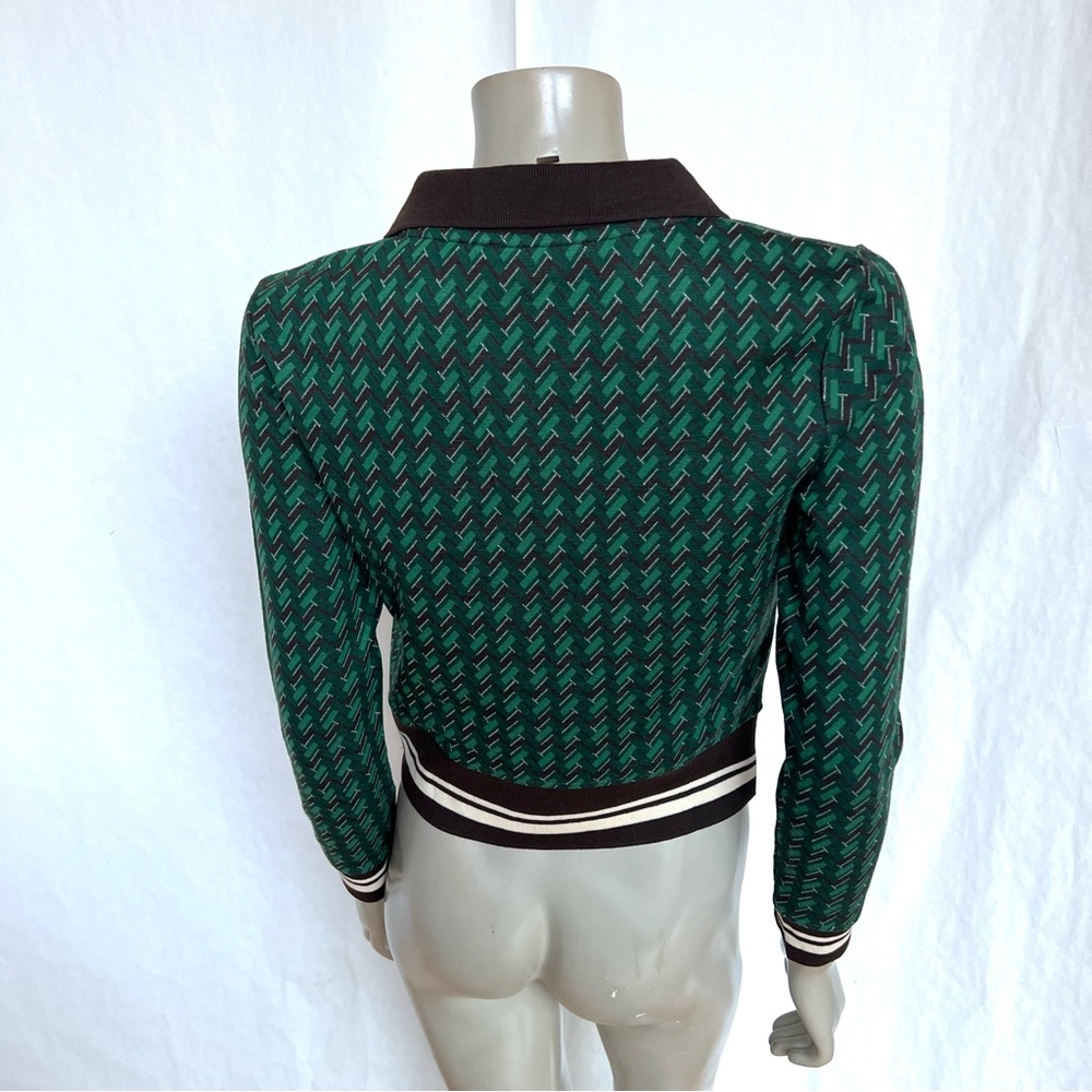 Zara Chic Green Patterned Sweater With Brown Acce… - image 7